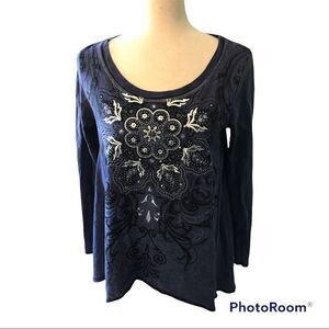 BLEU Cotton Print Top Medium